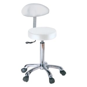 Sgabello con Schienale Finta Pelle diam. 34 cm, h 55-75 cm - in 5 Colori - 2 pz - 3