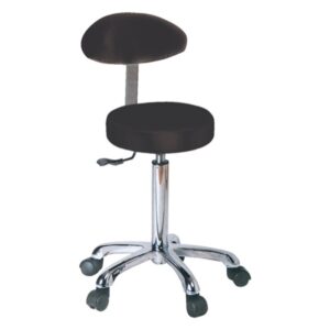 Sgabello con Schienale Finta Pelle diam. 34 cm, h 55-75 cm - in 5 Colori - 2 pz - 6