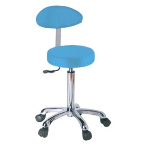 Sgabello con Schienale Finta Pelle diam. 34 cm, h 55-75 cm - in 5 Colori - 2 pz - 4