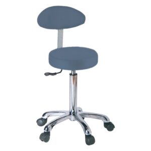 Sgabello con Schienale Finta Pelle diam. 34 cm, h 55-75 cm - in 5 Colori - 2 pz - 5