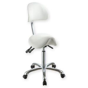 Sgabello Ergo con Schienale e Seduta a Sella, Altezza 63-83 cm - 3 Colori - 2