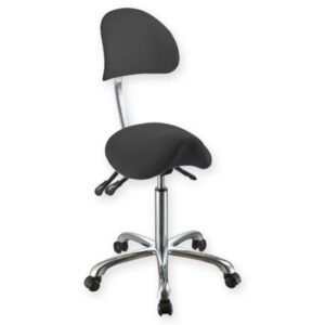 Sgabello Ergo con Schienale e Seduta a Sella, Altezza 63-83 cm - 3 Colori - 4