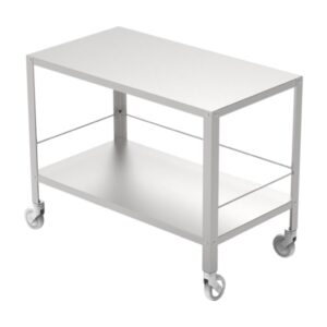 Tavolo Strumentario Carrellato in Acciaio Inox AISI 304 con Ruote - 1
