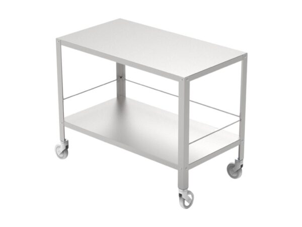Tavolo Strumentario Carrellato in Acciaio Inox AISI 304 con Ruote