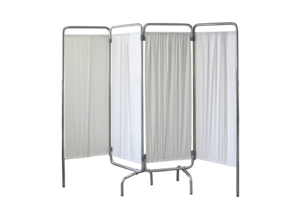 Paravento Ospedaliero a 4 Ante in Alluminio e Plastica Lavabile 200x170 cm